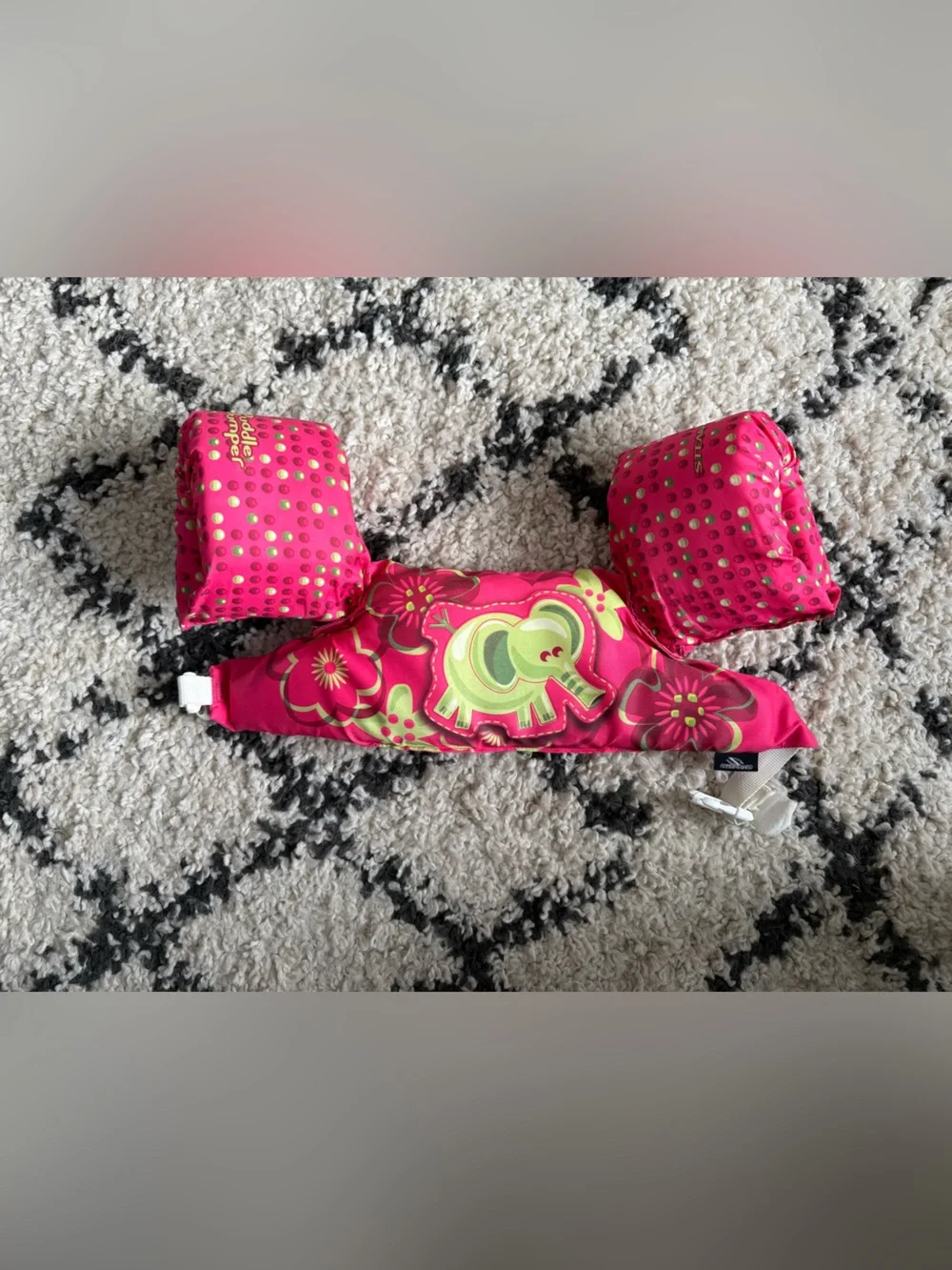 Kids Stearns Puddle Jumper Pink Elephant Swim Float Vest with Arm Bands